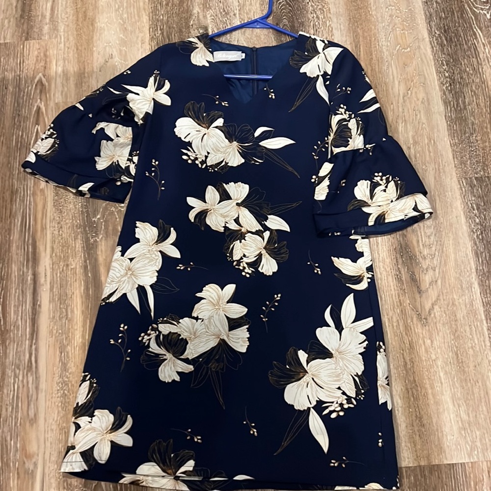 Navy floral sun dress